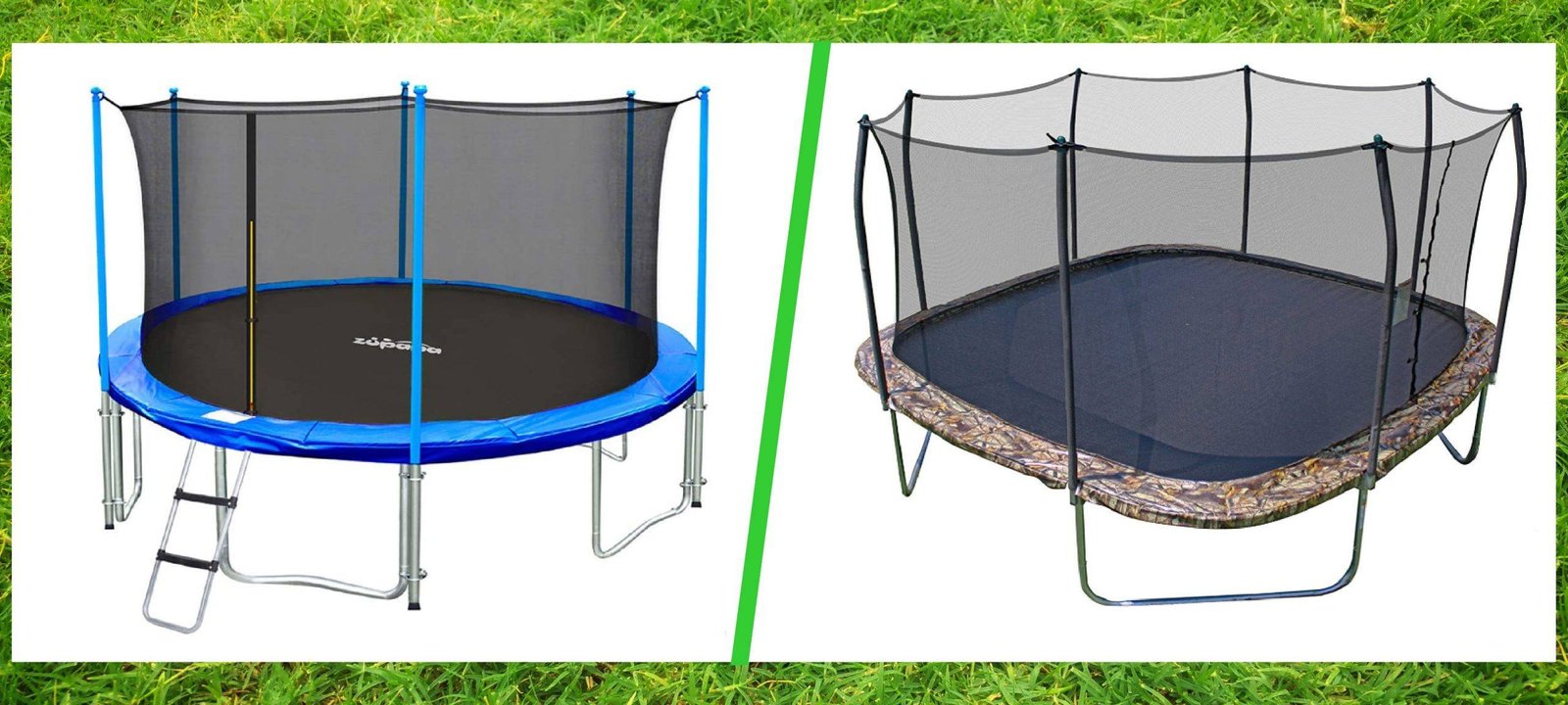 zupapa and skywalker trampolines on white background